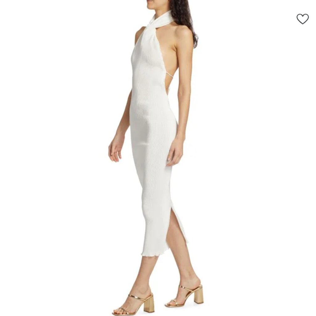 L'ide Klum Satin Midi Dress In White Nwt — image 2 of 8